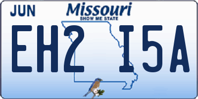 MO license plate EH2I5A