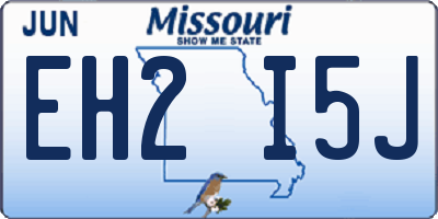 MO license plate EH2I5J