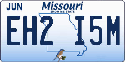 MO license plate EH2I5M