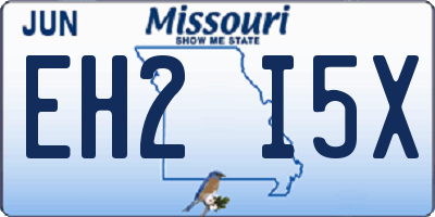 MO license plate EH2I5X
