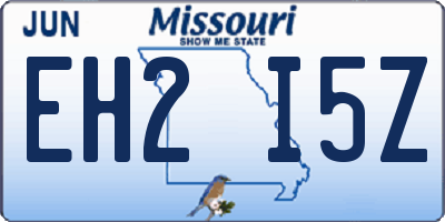 MO license plate EH2I5Z