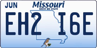 MO license plate EH2I6E