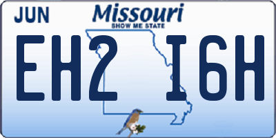 MO license plate EH2I6H