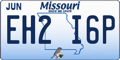 MO license plate EH2I6P