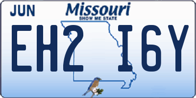 MO license plate EH2I6Y