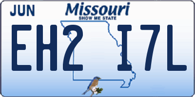 MO license plate EH2I7L