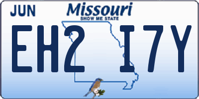 MO license plate EH2I7Y