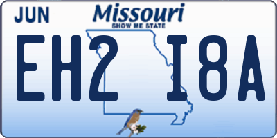 MO license plate EH2I8A