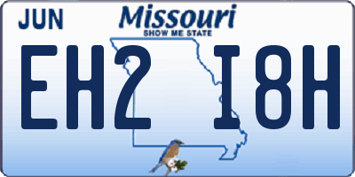MO license plate EH2I8H