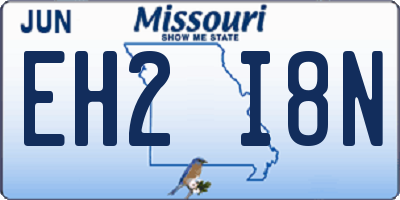 MO license plate EH2I8N