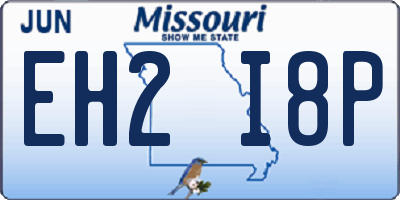 MO license plate EH2I8P