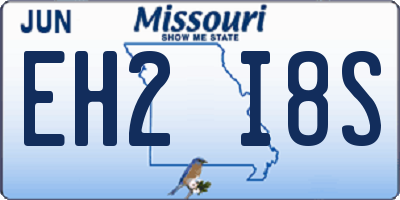 MO license plate EH2I8S