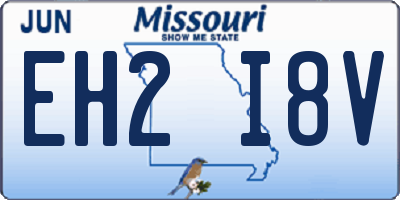 MO license plate EH2I8V