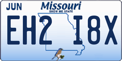 MO license plate EH2I8X