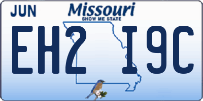 MO license plate EH2I9C