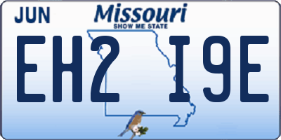 MO license plate EH2I9E