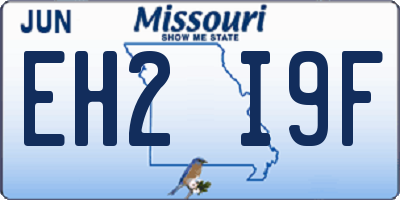 MO license plate EH2I9F