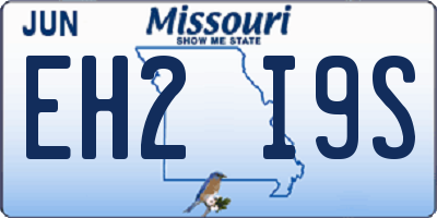 MO license plate EH2I9S