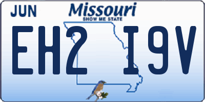 MO license plate EH2I9V