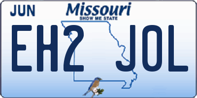 MO license plate EH2J0L