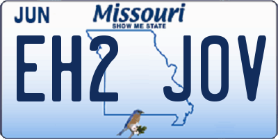 MO license plate EH2J0V