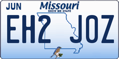MO license plate EH2J0Z