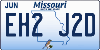 MO license plate EH2J2D