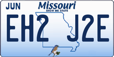 MO license plate EH2J2E