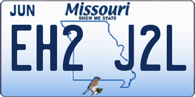 MO license plate EH2J2L