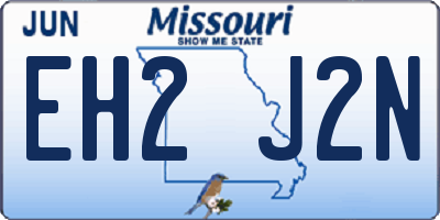 MO license plate EH2J2N