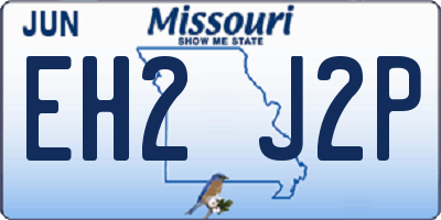 MO license plate EH2J2P