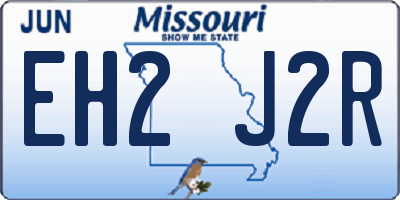 MO license plate EH2J2R