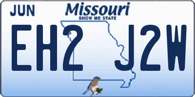 MO license plate EH2J2W