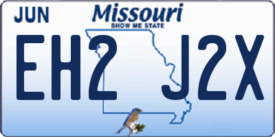 MO license plate EH2J2X