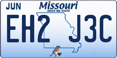 MO license plate EH2J3C