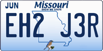 MO license plate EH2J3R