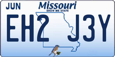 MO license plate EH2J3Y