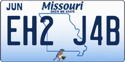 MO license plate EH2J4B