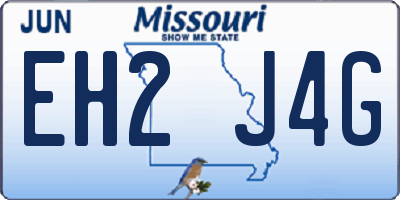 MO license plate EH2J4G