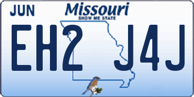 MO license plate EH2J4J