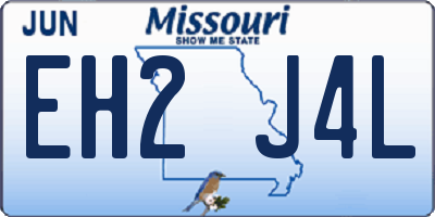 MO license plate EH2J4L