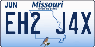 MO license plate EH2J4X