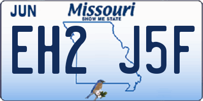 MO license plate EH2J5F