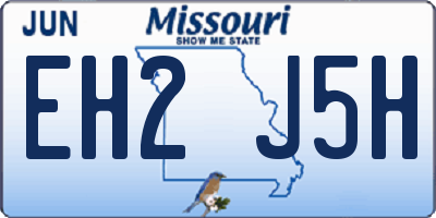 MO license plate EH2J5H