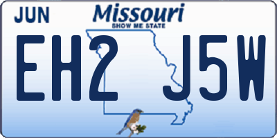 MO license plate EH2J5W