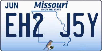 MO license plate EH2J5Y