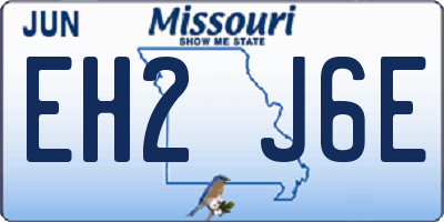 MO license plate EH2J6E