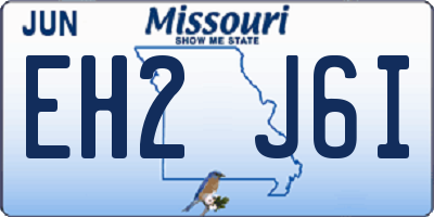 MO license plate EH2J6I