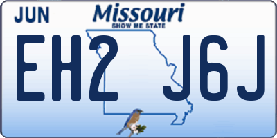 MO license plate EH2J6J