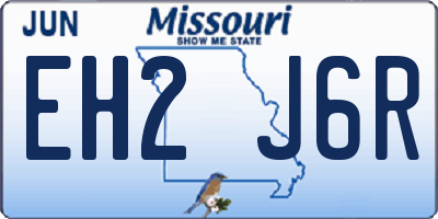 MO license plate EH2J6R